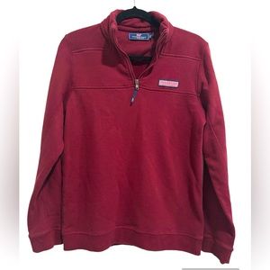 Boys Vinyard Vines maroon 1/4 zip pullover.